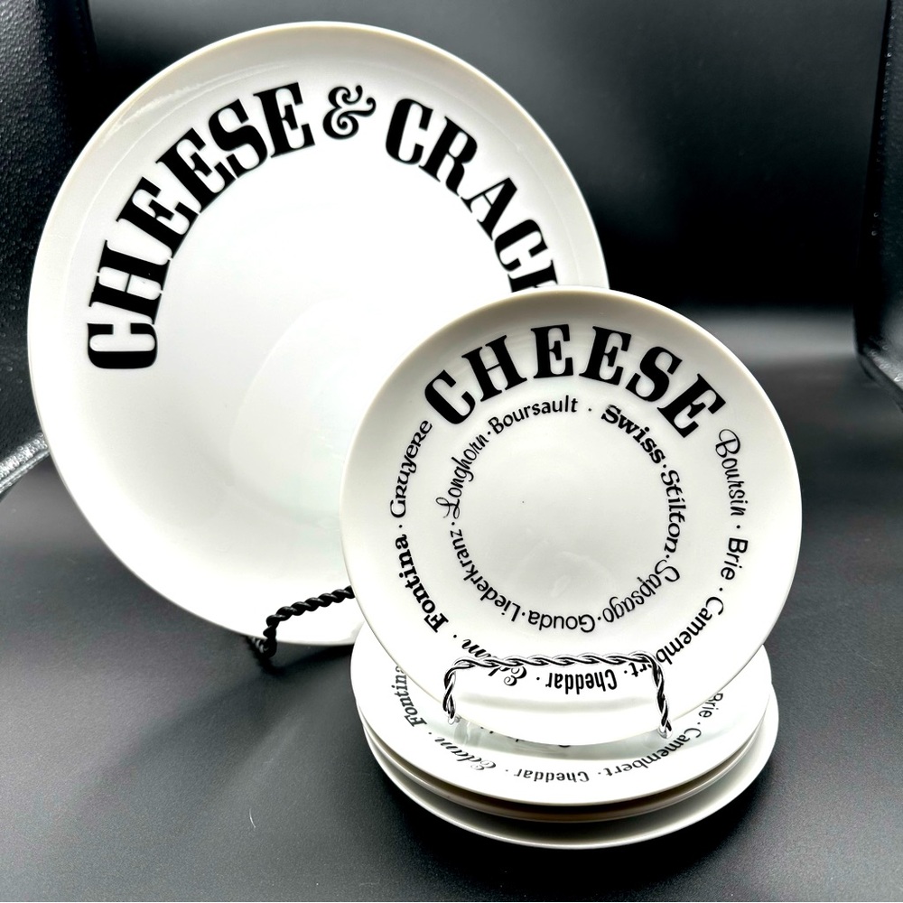 Vintage - The Shafford Co - White Cheese & Crackers Plate Set
